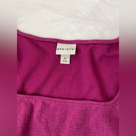 Purple long sleeve blouse with square neckline and puffy sleeves - Picture 5 of 6